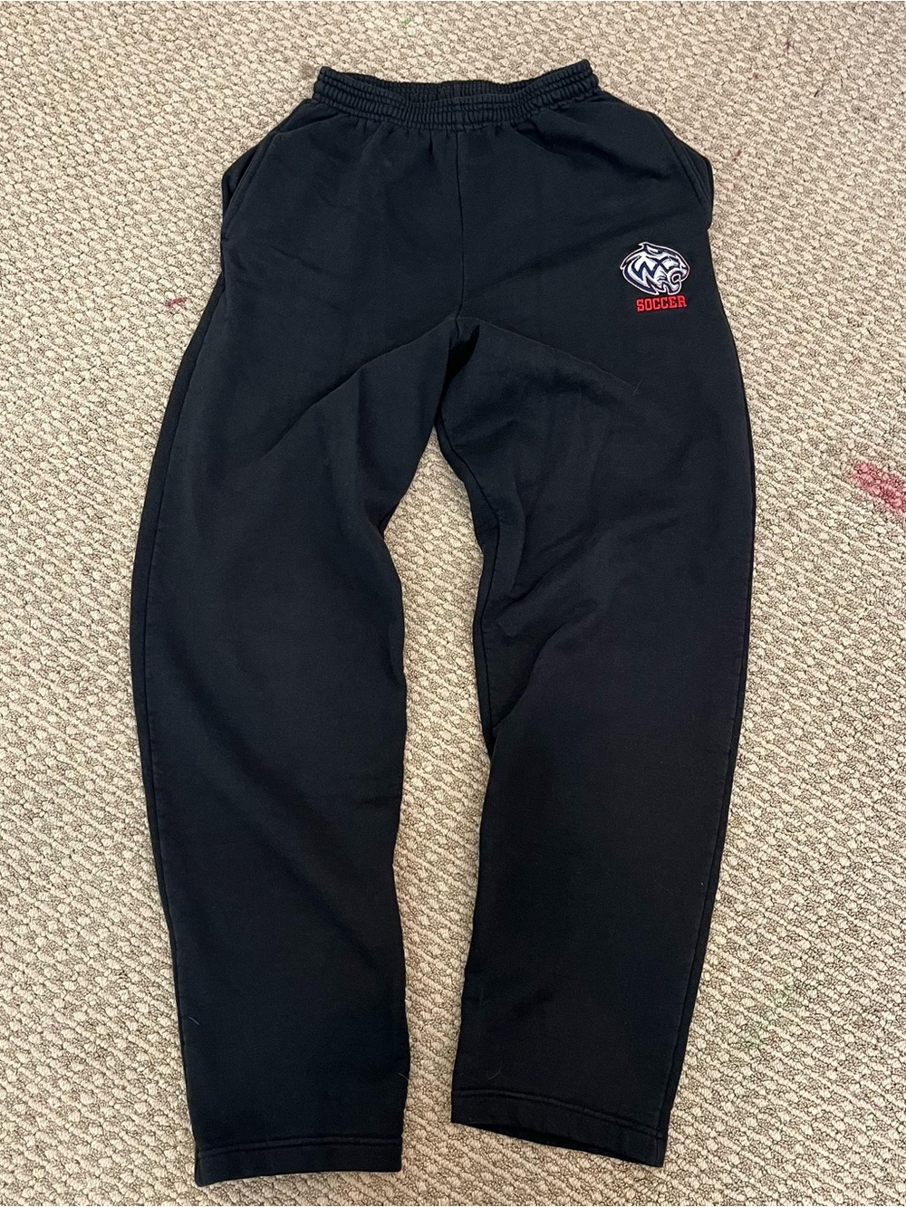 Port and Company Black Sweatpants with Soccer Logo